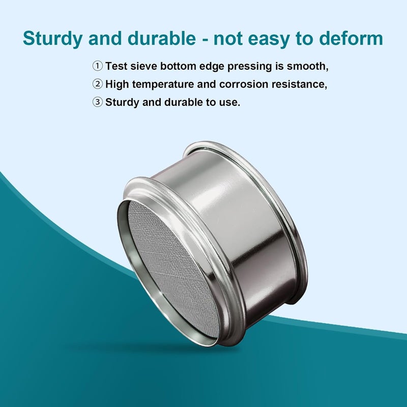 LVDALAB Full 304 Stainless Steel Mesh Sieve Screen, 50 Mesh (0.355mm) Aperture, 2.4inch(6CM) Dia Standard Sample Analysis Test Sieves Sifters Strainer for Industrial Laboratory Homes - Image 5
